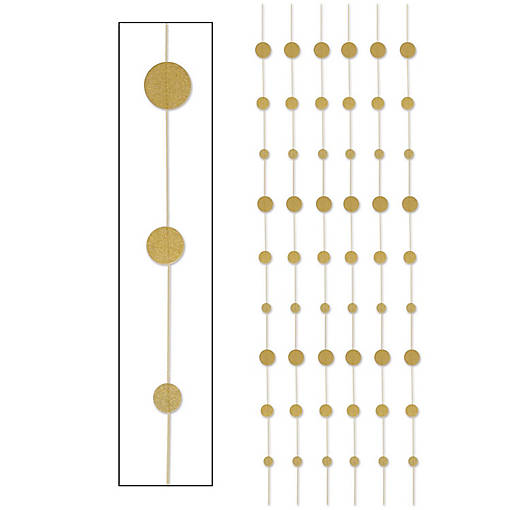 Beistle - Glittered Dot Stringers - Golden - 12 Pack
