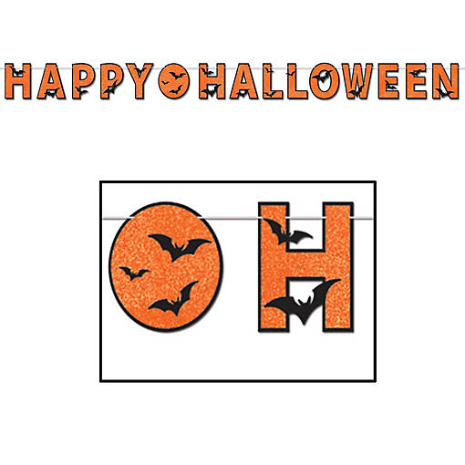 Beistle - Glittered Happy Halloween Streamer - 12 Pack