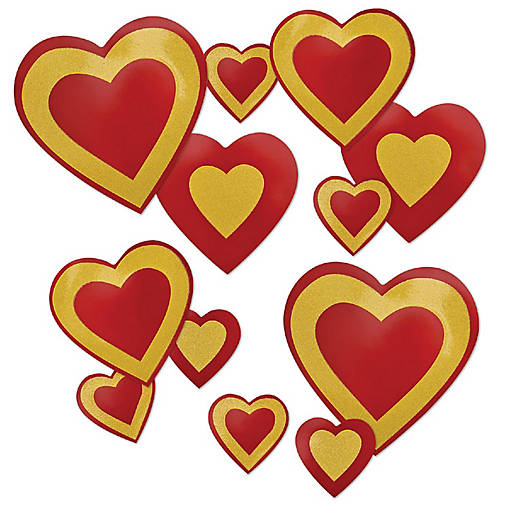 Beistle - Glittered Heart Cutouts - Yellow - 12 Pack