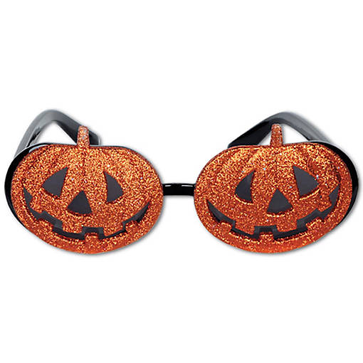 Beistle - Glittered Jack-O-Lantern Fanci-Frames Glasses- 6 Pack