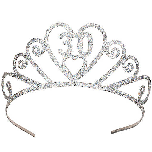 Beistle - Glittered Metal 30th Tiara - 6 Pack