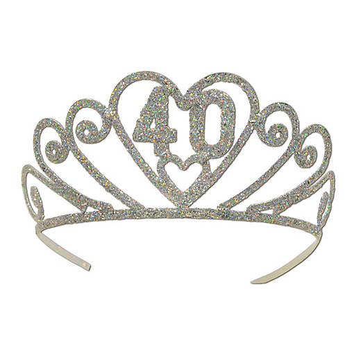 Beistle - Glittered Metal 40thTiara - 6 Pack