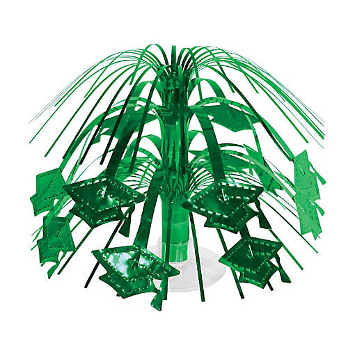 Beistle - Green Grad Cap Mini Cascade Centerpiece - 12 Pack
