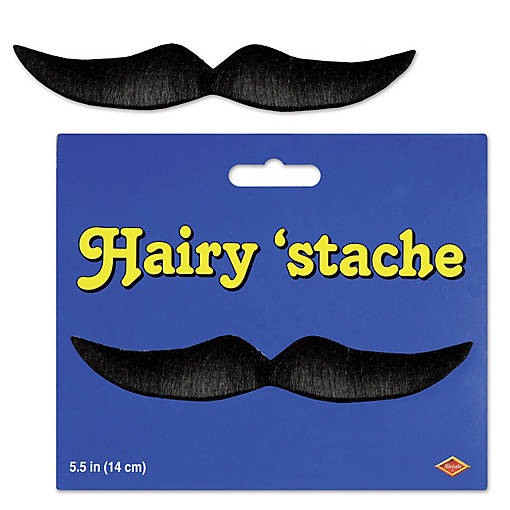 Beistle - Hairy 'stache - Black - 12 Pack