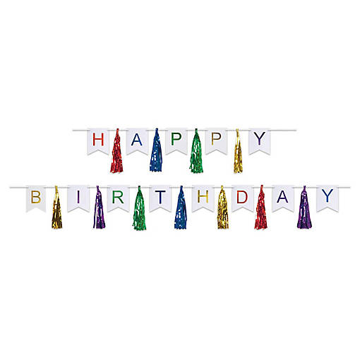 Beistle - Happy Birthday Tassel Streamer - Multicolor - 12 Pack