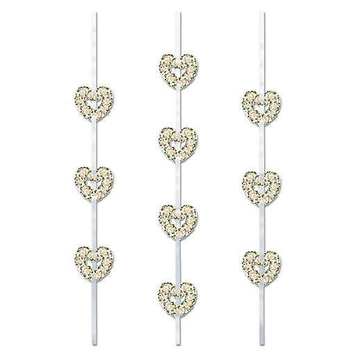 Beistle - Heart Ribbon Stringers - White - 12 Pack