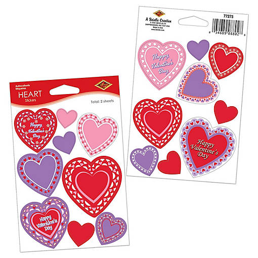 Beistle - Heart Stickers - 12 Pack