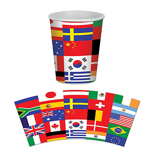 Beistle - International Flag Beverage Cups - 12 Pack