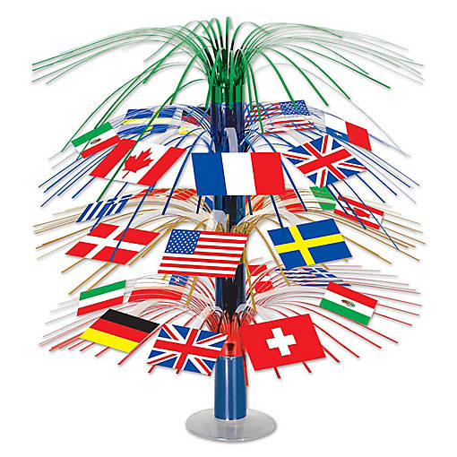 Beistle - International Flag Cascade Centerpiece - 6 Pack