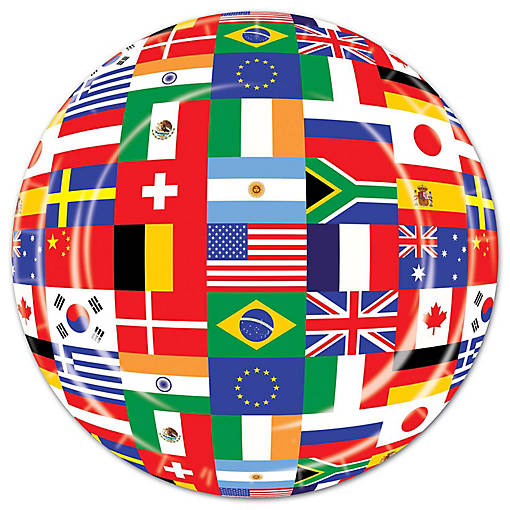 Beistle - International Flag Plates - 9" - 12 Pack