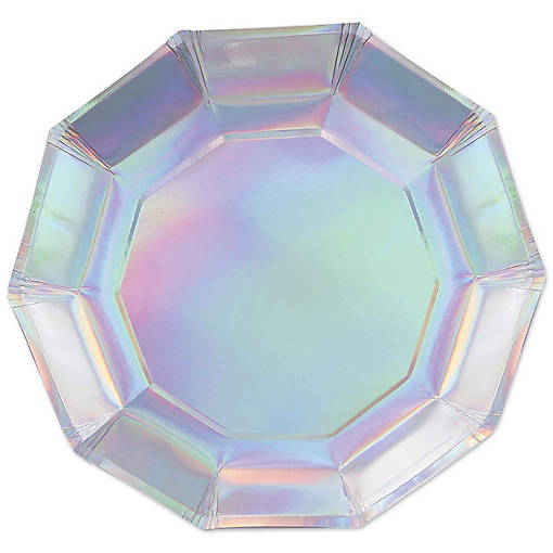 Beistle - Iridescent Decagon Plates - 9" - 12 Pack