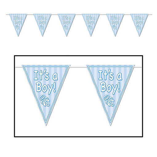 Beistle - It's A Boy! Pennant Banner - 12 Pack