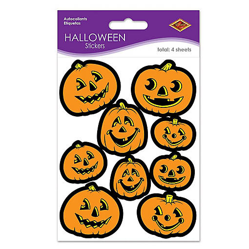 Beistle - Jack-O-Lantern Stickers - 12 Pack