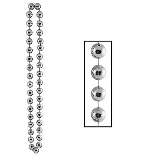 Beistle - Jumbo Party Beads - Silver - 12 Pack
