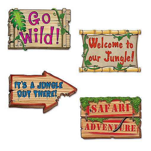 Beistle - Jungle Sign Cutouts - 12 Pack