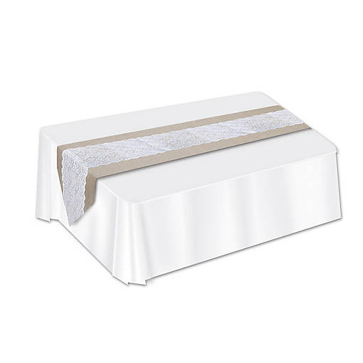 Beistle - Lace &amp; Burlap Table Runner - 12 Pack