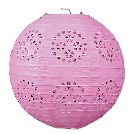 Beistle - Lace Paper Lanterns - Pink - 6 Pack