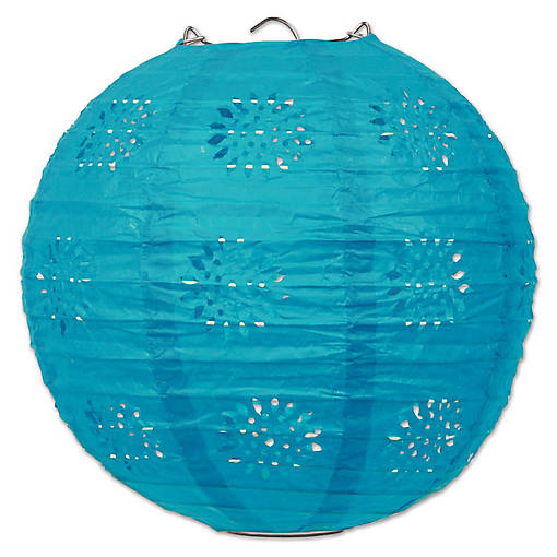 Beistle - Lace Paper Lanterns - Teal - 6 Pack