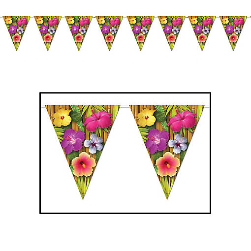 Beistle - Luau Pennant Banner - 12 Pack