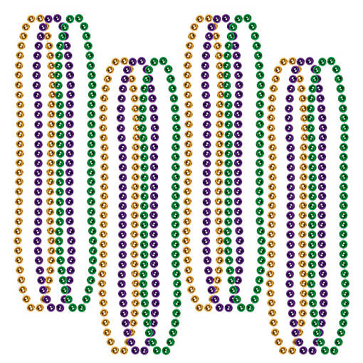 Beistle - Mardi Gras Small Round Beads - 12 Pack
