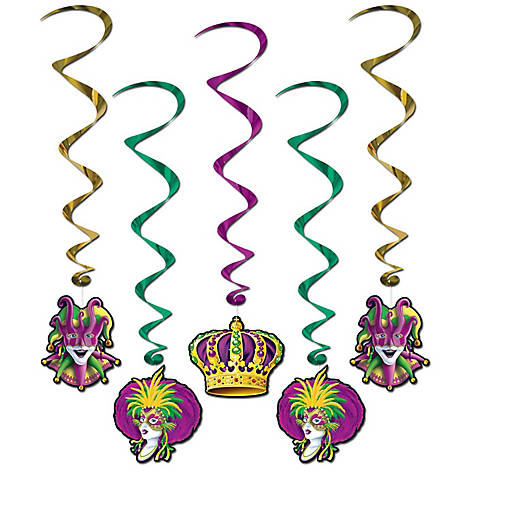 Beistle - Mardi Gras Whirls - 3' 4" - 6 Pack