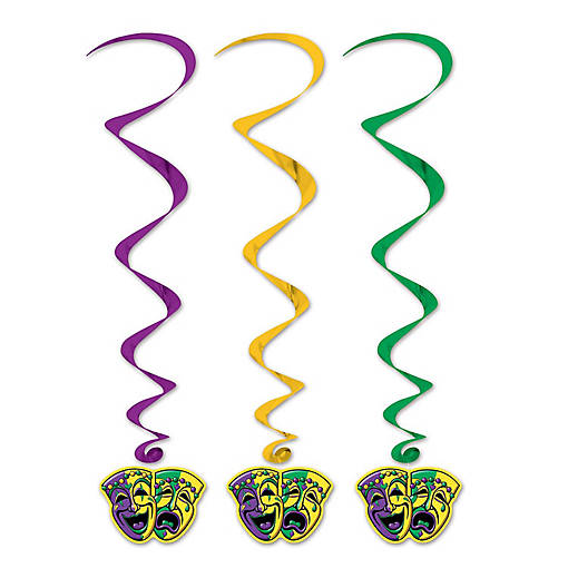 Beistle - Mardi Gras Whirls - 3' - 6 Pack