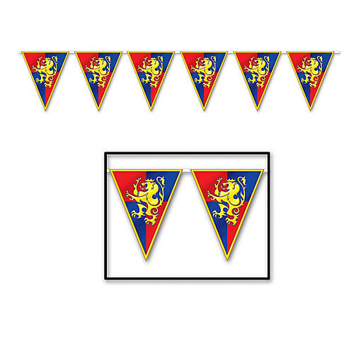 Beistle - Medieval Pennant Banner - 12 Pack