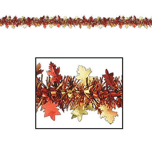 Beistle - Metallic Autumn Leaf Garland - 12 Pack