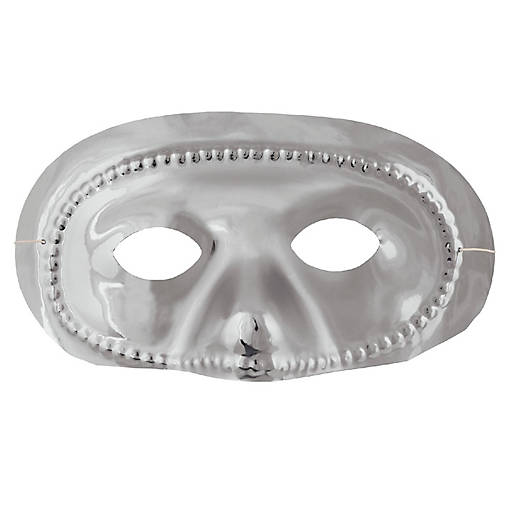 Beistle - Metallic Half Mask - Silver - 24 Pack