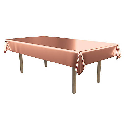 Beistle - Metallic Rectangular Tablecover - Rose Gold - 12 Pack