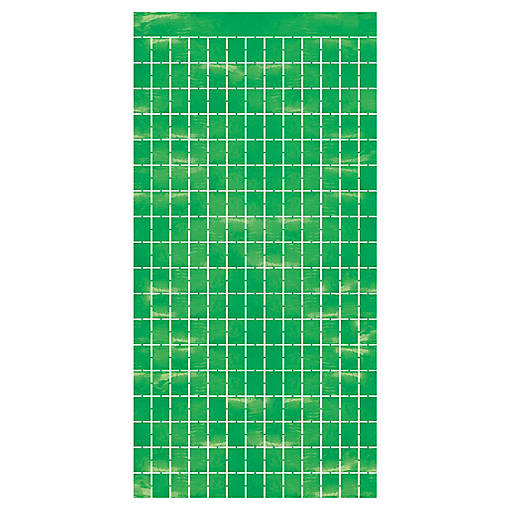Beistle - Metallic Square Curtain - Green - 6 Pack