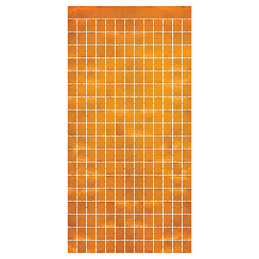 Beistle - Metallic Square Curtain - Orange - 6 Pack