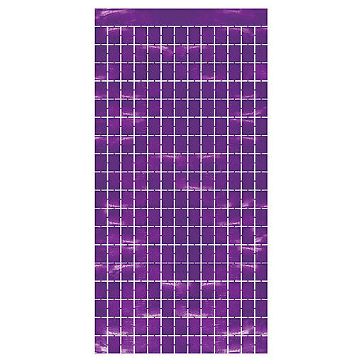 Beistle - Metallic Square Curtain - Purple - 6 Pack