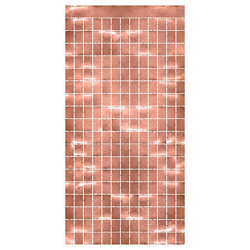 Beistle - Metallic Square Curtain - Rose Gold - 6 Pack