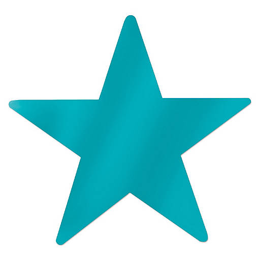 Beistle - Metallic Star Cutouts - Teal - 12 Pack