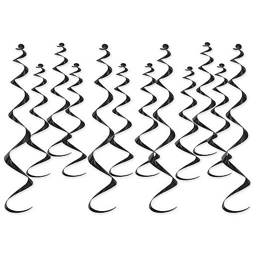 Beistle - Metallic Whirls - Black - 6 Pack