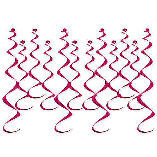 Beistle - Metallic Whirls - Pink - 6 Pack