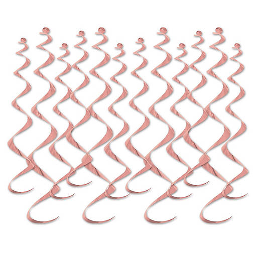 Beistle - Metallic Whirls - Rose Gold - 6 Pack