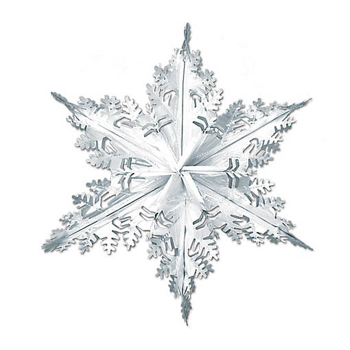 Beistle - Metallic Winter Snowflake - Silver - 12 Pack