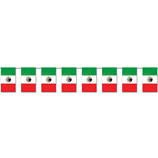 Beistle - Mexican Flag Pennant Banner - 12 Pack