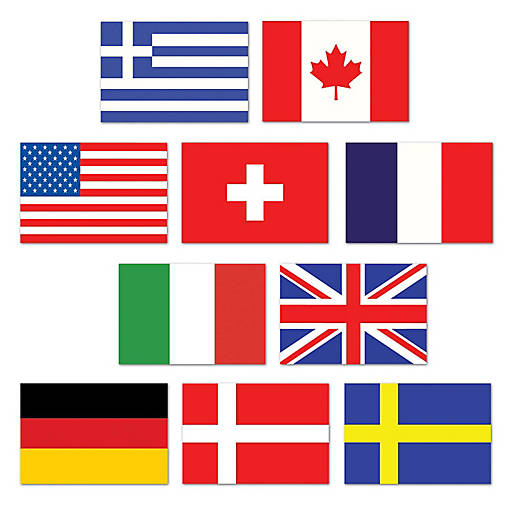 Beistle - Mini International Flag Cutouts - 24 Pack