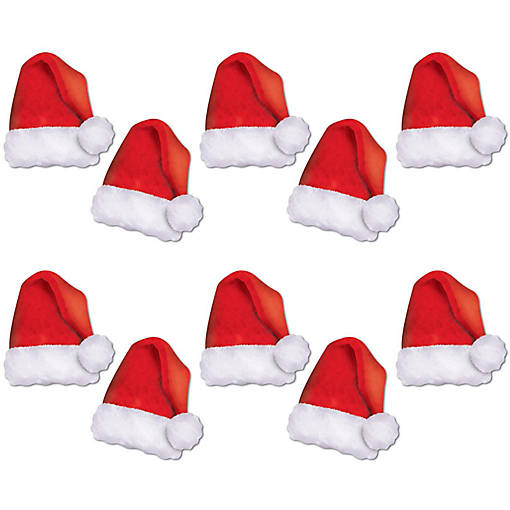 Beistle - Mini Santa Hat Cutouts - 12 Pack