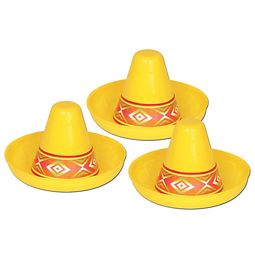 Beistle - Miniature Yellow Plastic Sombrero - 48 Pack