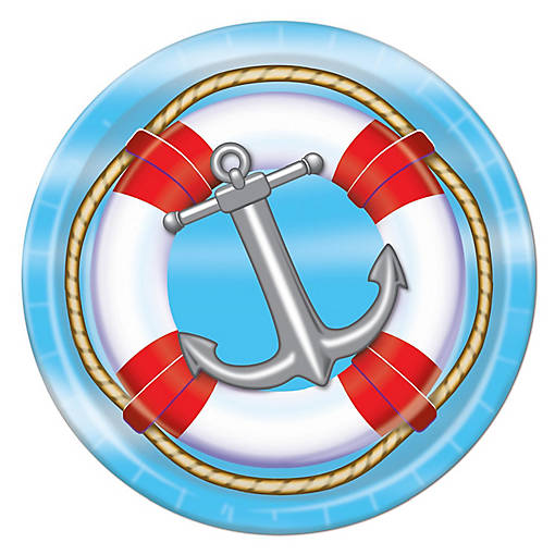Beistle - Nautical Plates - 7" - 12 Pack