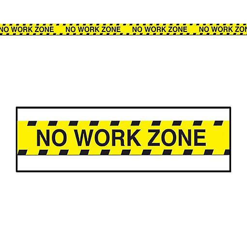 Beistle - No Work Zone Party Tape - 12 Pack