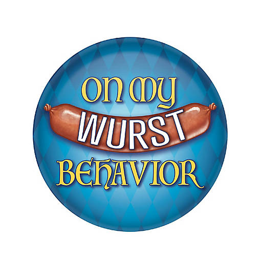 Beistle - On My Wurst Behavior Button - 6 Pack