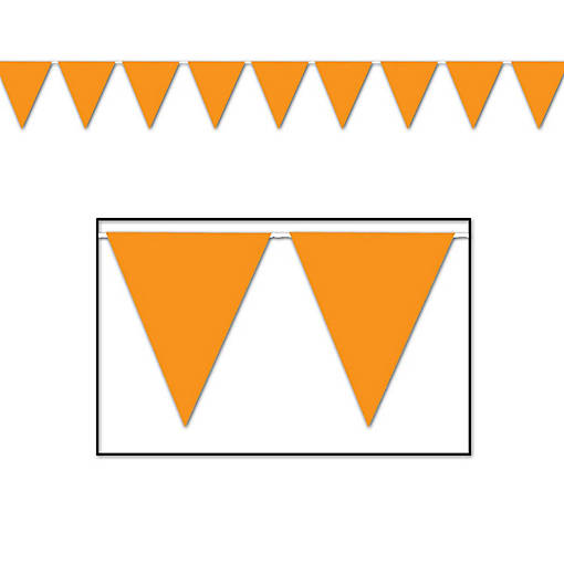Beistle - Orange Pennant Banner - 12 Pack