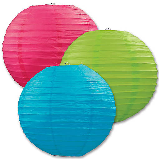Beistle - Paper Lanterns - Multicolor - 6 Pack