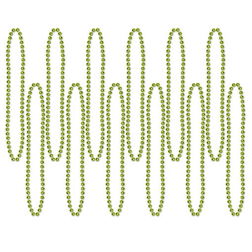 Beistle - Party Beads - Small Round - Light Green - 12 Pack