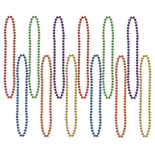 Beistle - Party Beads - Small Round - Multi-color - 12 Pack